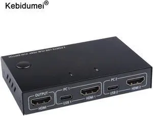 2 Port HDMI KVM Switch 4K USB Switch KVM Switcher Splitter Box For Sharing Printer Keyboard Mouse KVM Switch HDMI