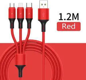3-in-1  Liquid Silicone Charging Cable For iPhone Micro USB Type C for iPhone XR XS X  S9 S8 S7  P30 Mate 20