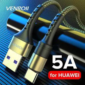 1m 2m USB Type C Cable 5A SuperCharge for  P30 P20 Pro QC3.0 Fast Charging Mole Phone Cord USBC Wire Type-C Cabo