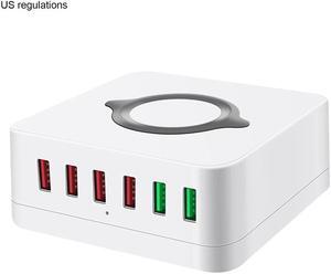 6 Ports QC3.0 USB Hub Smart USB Charger Fast Charging Station Stand Dock Hub 5V/2.4A Quick Charge For Mole Phone