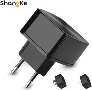 Fast USB Phone Charger 5V 2.4A 2 Port Fast Charging EU US UK Plug Wall Charger adapter with 2.4A 3-in-1 Quick Charge  Cable
