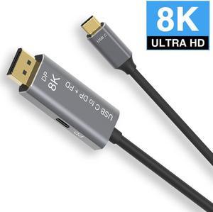 C to DisplayPort 1.4 with 8k speed Adapter Cable Dual Mode Type C to DP 8K@60Hz 4K@144Hz with PD