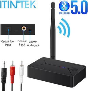 to Bluetooth 5.0 Adapter Wireless Receiver Optical Transmitter Coaxial RCA Stereo AUX Audio 3.5mm Jack for Speakers TV PC