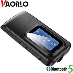 With LCD Display Bluetooth 5.0 Audio Receiver Transmitter 3.5MM AUX Jack Stereo USB Adapter Wireless Dongle For PC TV Car