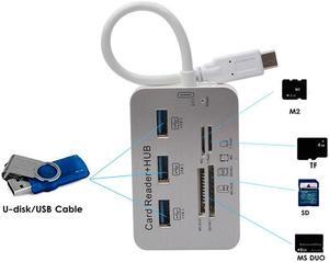 7 in 1 USB Type C Hub High Speed USB-C 3.1 to 3 USB 3.0 with MS  M2 T-Flash Converter Adapter for Windows XP 7 8 MacOS
