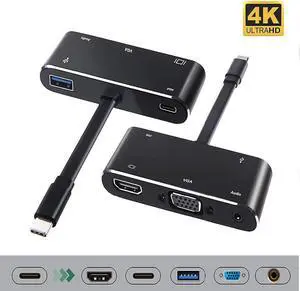 C HDMI VGA adapter  c hub to 3.0 c charge 3.5mm aux jack cable Multiport converter for Macbook pro   p20