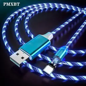 Glowing Light Cable Fast Charging Micro USB Type C Magnetic Cable For iPhone XS 11   LED Luminous Wire Cord