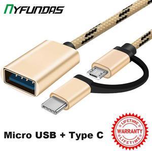 2in1 Micro USB Type C OTG Cable Adaoter For  Mi 9 Redmi Note 8 Pro 10  P30  S10 S9 A50  7T  7