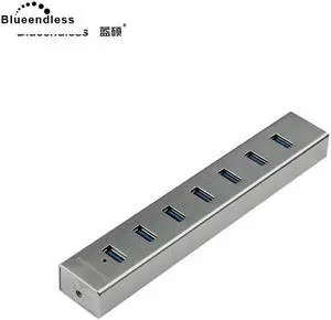 7 port high speed usb 3.0 hub aluminum card reader hub audio charger usb combo desk usb splitter  H702U3