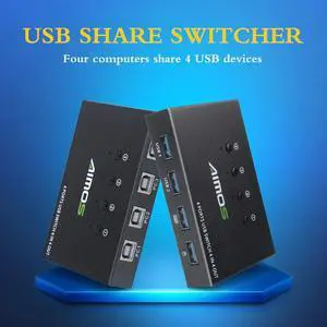 USB 2.0 Switch KVM Switcher Splitter Box For 4 PC Sharing Printer Keyboard Mouse KVM 4K USB HDMI Switch Box Video Display