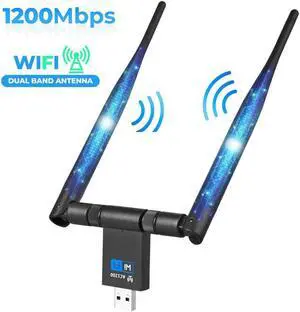1200Mbps USB Wifi Dongle Adapter 5Ghz 2.4Ghz USB Dual Band RTL8811AU Wifi Antenna LAN Adapter For Windows Mac Desktop/Laptop/PC