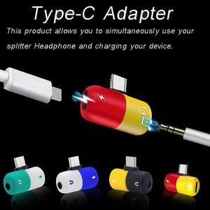 2 in1 Capsule Pill Shape Fast Charger Type-C to 3.5mm Head Aux Audio USB-C Cable Headphone Splitter For