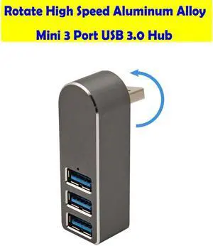Speed Aluminum Alloy Mini 3 Port USB 3.0 Hub Rotate USB Splitter Adapter for PC Laptop Speed Aluminum Alloy Mini 3 Port USB 3.0 Hub Rotate USB Splitter Adapter for PC Laptop