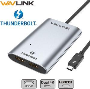 Thunderbolt 3 adapter dual HDMI Display adapter USB C Hub Dual HDMI Output Converter Support 4K Ultra HD Display Type C Splitter