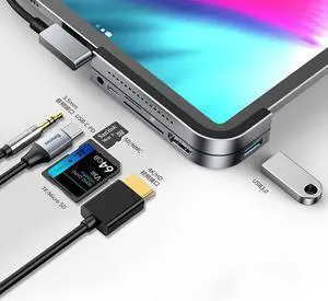 C HUB For iPad Pro Air 2 3/12.9 11 2018 Mini Type C HUB to   3.0 PD Port 3.5mm Jack -C HUB Adapter For MacBook Pro