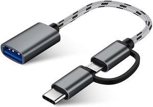 2In1 Micro USB Type C OTG Cable Adaoter For  Mi 9 Redmi Note 8 Pro 10  P30  S10 S9 A50  7T  7