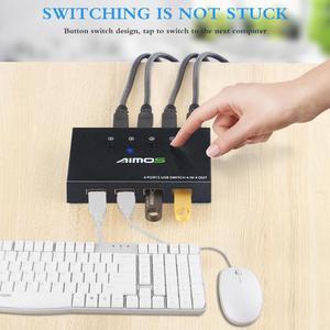 2.0 Switch KVM Switcher Splitter Box For 4 PC Sharing Printer Keyboard Mouse KVM 4K  HDMI KVM Switch Box Video Display