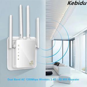 Quick connect AC 1200Mbps Wireless 2.4G / 5G Wifi Repeater 4 High Antennas Bridge Signal Amplifier Wired Router