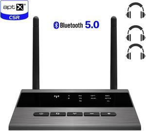 Bluetooth 5.0 Audio Transmitter Receiver AptX HD Low Latency PC TV Car Wireless Adapter 3.5MM AUX RCA SPDIF,Pair More