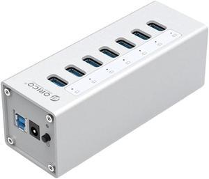 A3H7 New Design High Speed Aluminum USB3.0 Hub Splitter 7-Port USB 3.0 Hub Computer Hub Pc Accessories Hub With Power Port