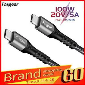 100W USB Type C to USB C 3.1Cable for  Type-C PD Fast Quick Charge 3.0 USB-C Cable for MacBook  10Gbps USBC