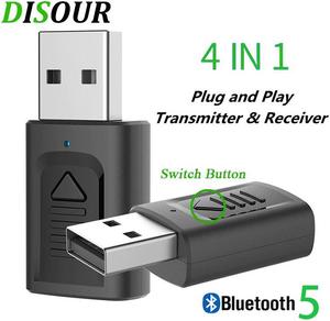 4 IN 1 3.5MM AUX USB Bluetooth Receiver For Car Kit Speaker Bluetooth Transmitter For TV PC Stereo Music Audio Wireless Adapter