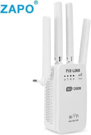 Dual Band AC 1200Mbps Wireless 2.4G / 5G Wifi Repeater 4 High Antennas Bridge Signal Amplifier Wired Router wi fi Access Point