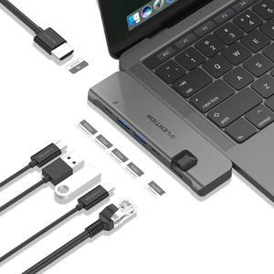 USB C Hub with 40Gbps Thunderbolt 3, 100W Power Delivery, 4K HDMI, 2 USB 3.0, Type C, Gigat Ethernet Adapter for New Mac Air