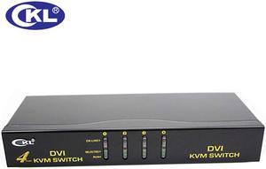 -94D 4 Port USB DVI KVM Switch Switcher with Audio and Auto Scan Function Metal