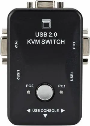2-In-1-Out 2 Port USB 2.0 KVM Switch Switcher 1920*1440 VGA SVGA Switch Splitter Box for Keyboard Mouse Monitor Adapter