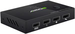 2x4 USB 2.0 Peripheral Sharing Switch Durable Multi-functional Classic 2 Computers Sharing 4 USB Devices