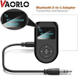 Bluetooth 5.0 Audio Receiver Transmitter with LCD Display Mic Handfrees Calling 3.5mm AUX Stereo Wireless Adapter For TV