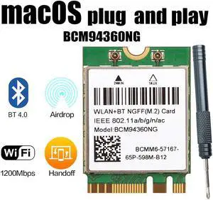 macOS BCM94360NG M.2 Wifi Card Dual band 1200Mbps Bluetooth 4.0 802.11ac Wireless Adapter Than DW1560 BCM94352Z