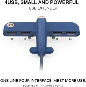 4 Ports USB 2.0 HUB  Usb Hub 3.0 Portable Hub Usb Aircraft Shape USB Splitter External Multi Ports USB HUB For