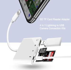 4 in 1 USB Camera Reader adapter OTG Cable SD TF Card Camera Connection Kits for iphone 6 7 X 8 8plus for ipad Air