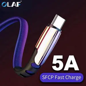 5A USB Type C Cable Fast Charging USB C  Cord Phone Charger For  S9 S8 Note 9 8  P20 pocophone F1 Type-C Cable