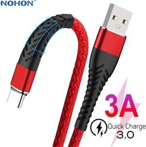 1M 2M 3M USB Type C Charger Cable For S9 S10 mi 9 Note 7 8 10 K20 Pro USBC TypeC Fast Charge Cord Phone Wire