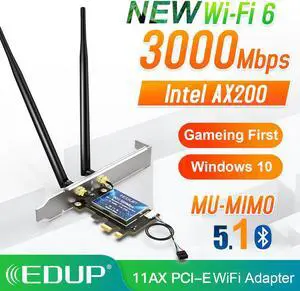 3000Mbps WiFi 6 PCI-E Network Card 802.11ax/ac Dual band 2.4G/5GHz Wireless  AX 200 PCI Express WiFi Bluetooth Adapter