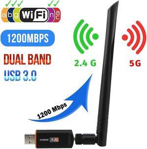 3.0 Wifi Adapter 2.4G 5G  Driver Antenna 1200Mbps Wifi  Ethernet Network Card Dual Band wireless Wifi Dongle Receiver