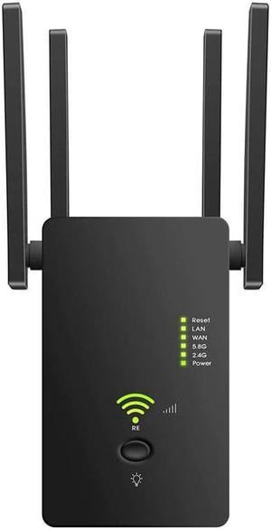 Wireless Wifi Repeater Router Dual Band 2.4/5G Wi-Fi Extender WiFi Wireless Signal Booster-US Plug