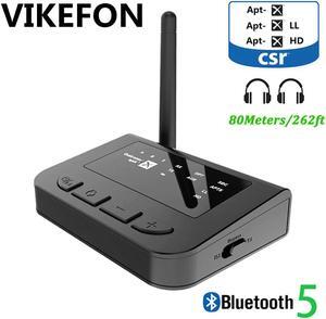 80m Bluetooth 5.0 Audio Receiver Transmitter Bypass 3 In 1 Aptx HD LL Low Latency Spdif RCA 3.5mm AUX TV PC Car Wireless Adapter