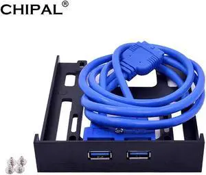 2 Port USB 3.0 Front Panel Cable Adapter 5Gbps 20Pin USB3.0 Hub Plastic Expansion Bracket for PC Desktop 3.5'' Floppy Bay