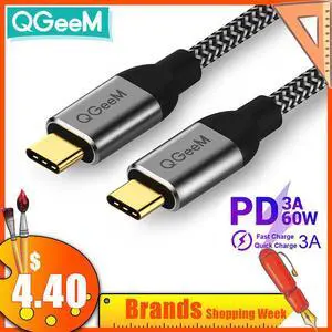 QM USB 3.1 Type C to USB C Cable Gen2 PD 60W USB-C to USB C Charging Wire Cord Nylon Cable Cord for  S9 S8 Macbook Pro