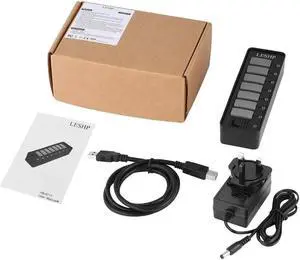 7 Ports USB 3.0 Hub High Speed 5Gbps USB 3.0  Hub Splitter with LEDs & Switch External Power Adapter for PC Laptop