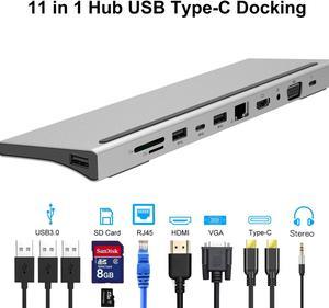 11 in1 HUB Adapter USB C HUB Type-c 3.0 USB-C To HDMI 4K /TF Card Reader PD Charging Ethernet Adapter for MacBook Pro HUB