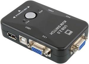 Monitor Switcher Adapter USB2.0 For Keyboard 2-Port KVM Mouse Switch Box 1920*1440