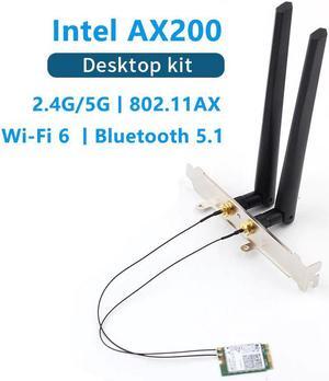 band 3000Mbps  AX200 Wi-Fi 6 M.2 Desktop Kit 2.4G/5G Bluetooth 5.0 802.11ax/ac AX200NGW Wireless Card Adapter Antenna
