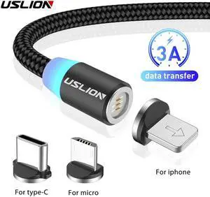 3A Fast Charging Cable Magnetic USB Cable for iPhone 11 Micro USB Cable Fast Charging Type C Magnet  Cable for