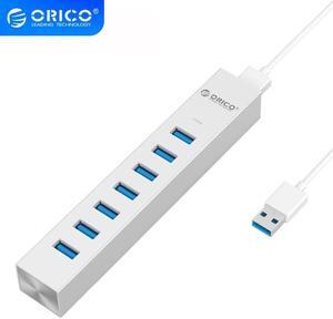 Aluminum 7in1 USB3.0 HUB Super Speed 5Gbps  Transmission usb splitter for MAC Surface pro 6  Matebook