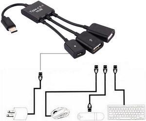 3in1  Charging Cable Type-C Converter Male to Female USB Power OTG Hub Cable Adapter For    AndroidTablet